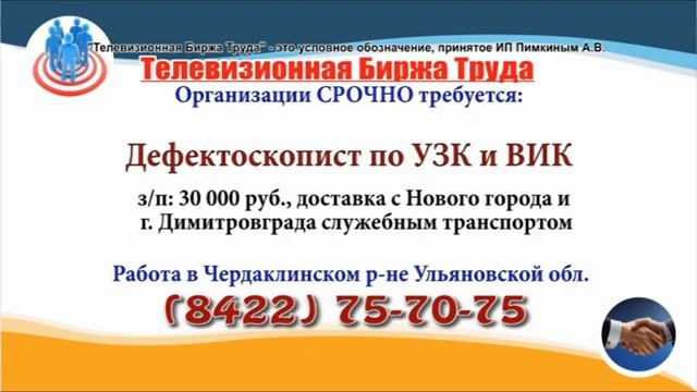 05 11 20 РАБОТА В УЛЬЯНОВСКЕ Телевизионная Биржа Труда 11 смотреть онлайн