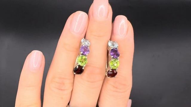 Комплект дорожка с самоцветами: топаз, аметист, хризол