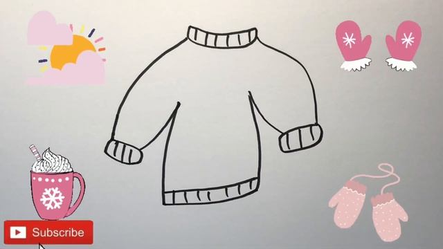 How To Draw a Cute Sweater for Kids | Bolalar uchun chizilgan sviter | рисунок свитер смотреть онлайн