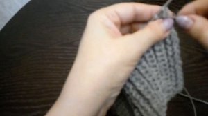 Фиксированный отворот на шапке мк. Вязание спицами.