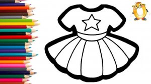 Мультик - раскраска для детей ПЛАТЬЕ. Учимся как рисовать ПЛАТЬЕ ДЛЯ КУКОЛКИ // ОБУЧАШКА ТВ