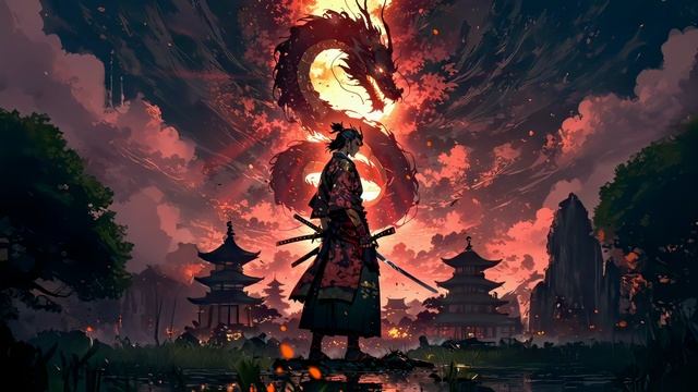 Воин и Призрачный Дракон | Ronin and Spirit Dragon - Живые Обои смотреть онлайн