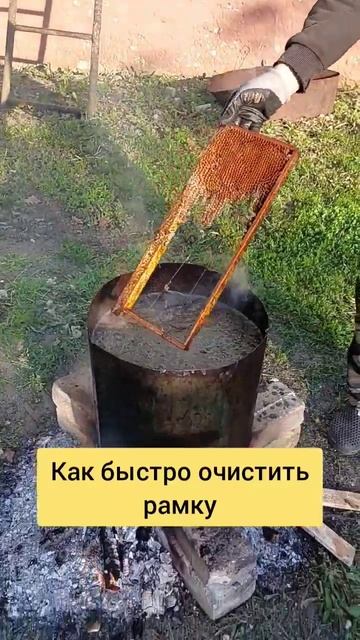 Как быстро очистить рамку от воска #простоопчелах