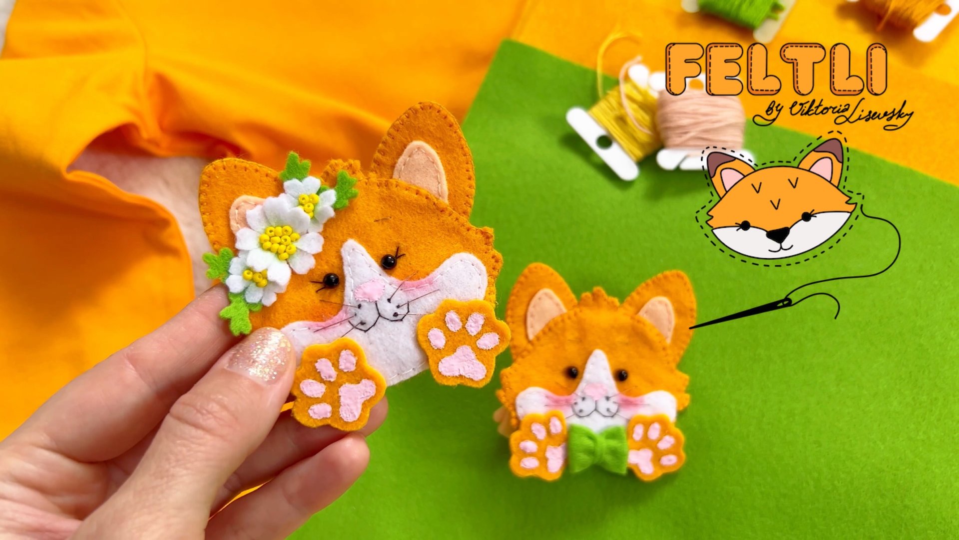 Мастер-класс рыжий Котик из фетра своими руками / Резинки для волос из фетра / DIY Felt Cat смотреть онлайн