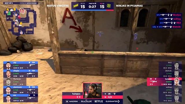 B1t убил троих одной пулей #shorts #short #csgo #clutch #cs #highlights #awp #m4a1