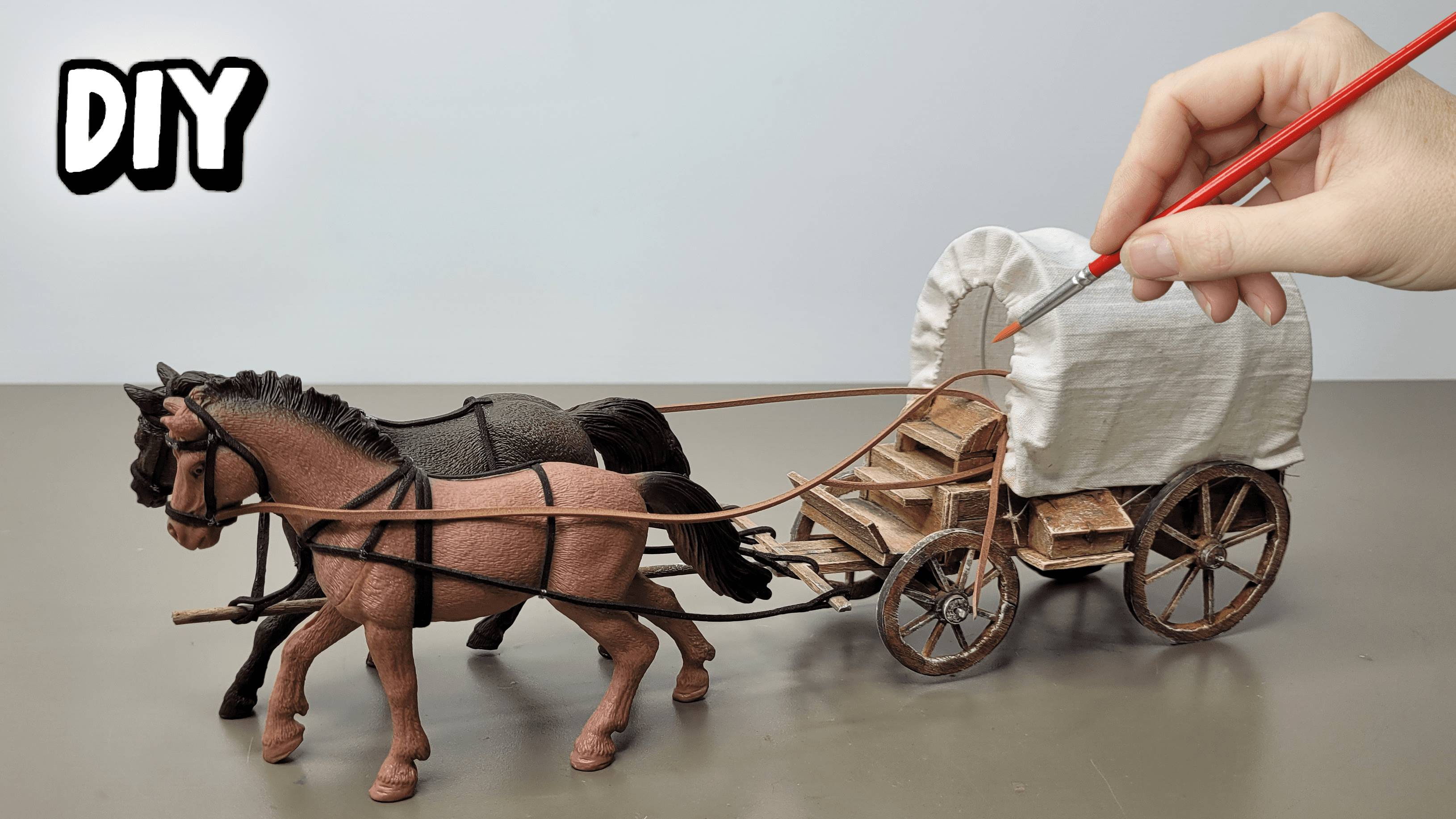 Миниатюрная крытая повозка Дикого Запада / DIY