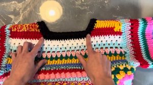 Джемпер крючком. Обзор.Избавляюсь от остатков пряжи🧶