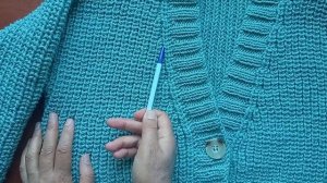 Кардиган полупатентной резинкой. Готовая работа.