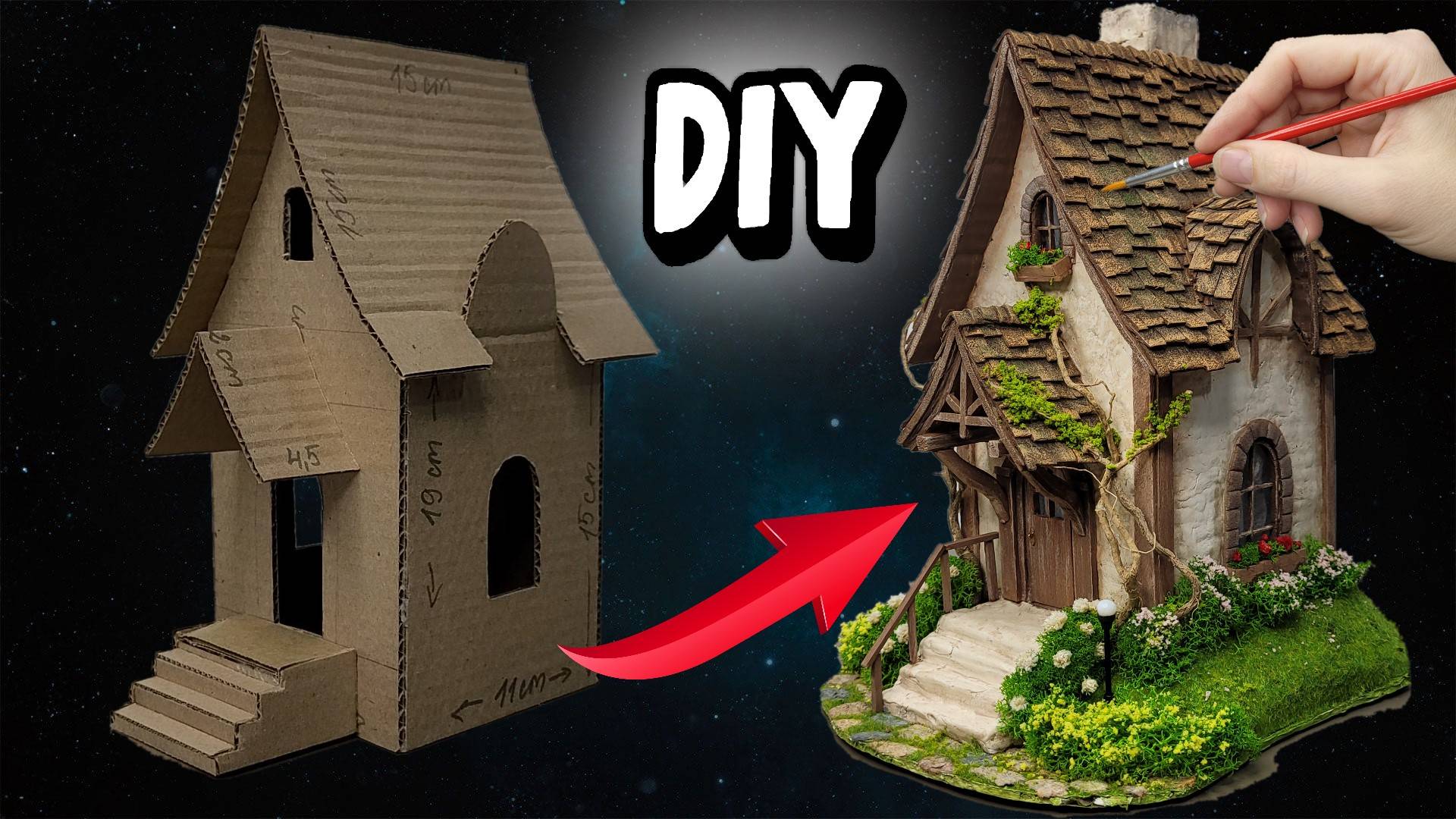 Как сделать сказочный дом - ночник из картона своими руками / DIY смотреть онлайн