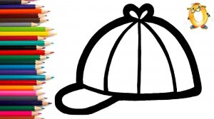 Мультик - раскраска для детей КЕПКА. Учимся как рисовать ГОЛОВНОЙ УБОР вместе  // ОБУЧАШКА ТВ