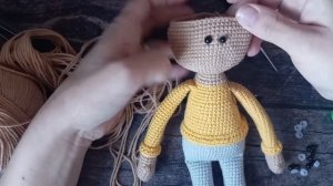 Вязаная кукла крючком. Вязаные игрушки. Вязаная кукла