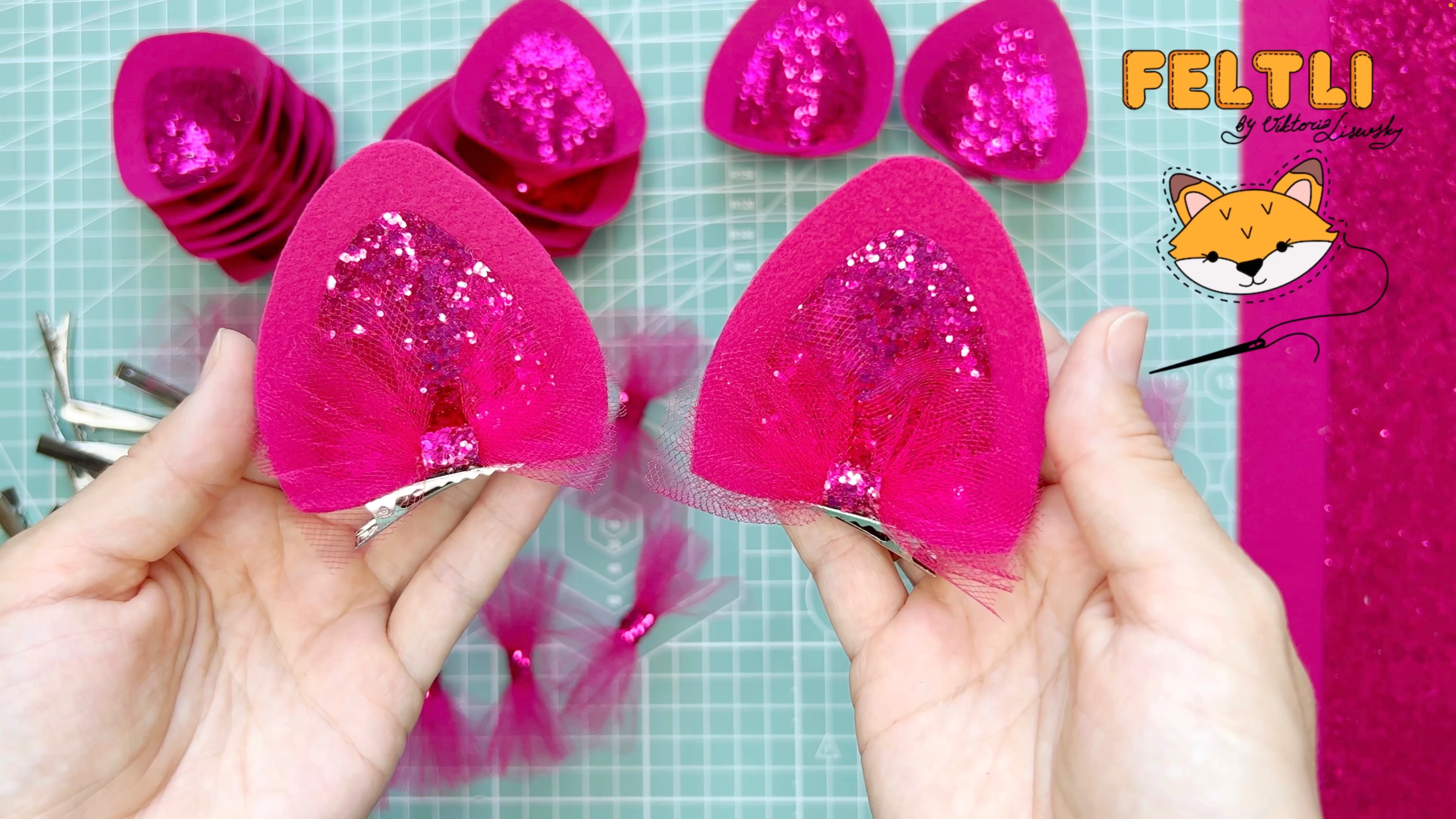 Мастер-класс нарядные Ушки котика на заколках своими руками / Аксессуары для волос из фетра смотреть онлайн