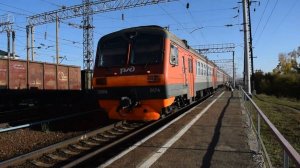 Электропоезд ЭД9М-0174. Покатушки от Повалихи до Зудилово+отправление.