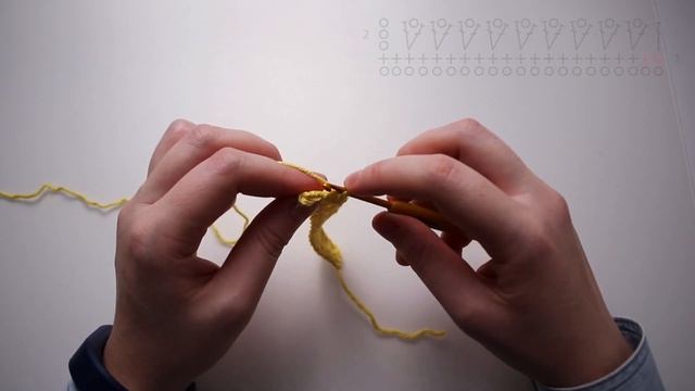 Узор крючком "Галочки" смотреть онлайн