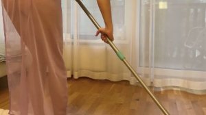 [4К] Cleaning home | Try on | Cleaning floor in a transparent dress