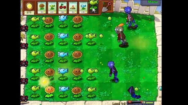 PvZ 1-9 Hard Mode Без Чомперов (другие текстурки) Попытка 1