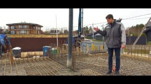 Заливка плиты перекрытия. Бетонные работы. Строительс