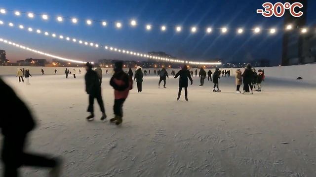 Невероятно как жители Якутии катаются на коньках в -30° смотреть онлайн