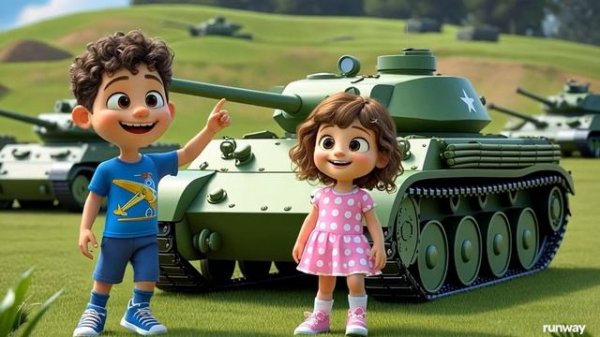 Для детей! Детский мультик про 23 февраля (танки ,самолёты, корабли и роды войск)