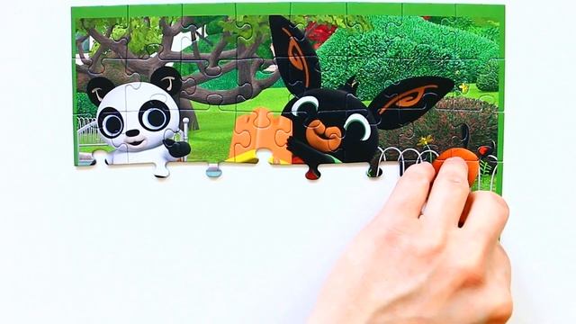 Бинг и друзья играют в песочнице собираем пазлы для детей с героями мультика  Bing | Danik And Lesh