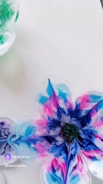 тарелка-цветок из эпоксидной смолы ручной работы смотреть онлайн