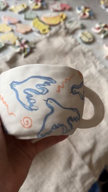 ДО и ПОСЛЕ первого обжига #керамикаручнойработы смотреть онлайн