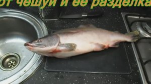 Как очистить горбушу от чешуи и её разделать.
