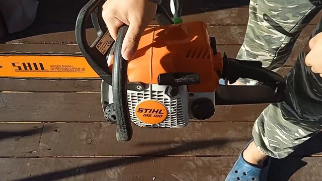 Настройка холостых оборотов (холостого хода) Stihl MS 180 смотреть онлайн