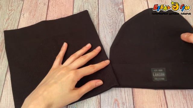 Комплект Lanson Kids демисезонный шапка и шарф-воротник че?