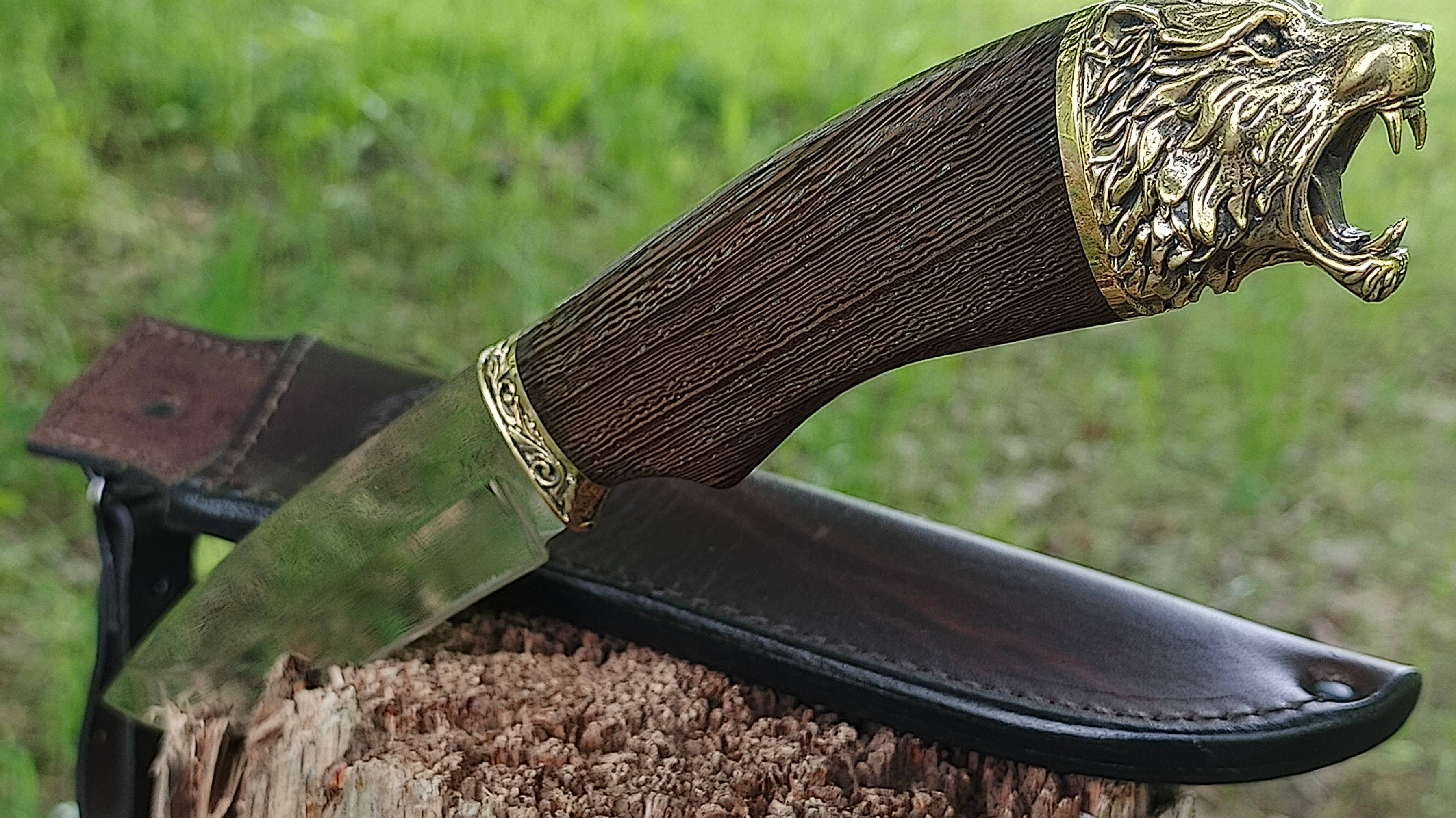 Нож ручной работы Лев