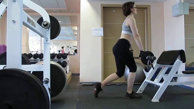 Рум тяга со штангой на 1 ноге 19,5 кг 1 подход