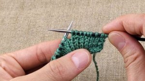 Прибавка из петли предыдущего ряда с наклоном влево