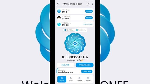 TONEE Mine To Earn | Майнинг TON Coin | Telegram Coin