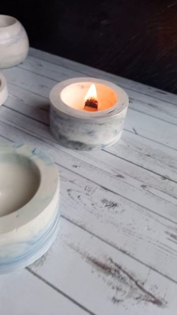 ГИПС. Подсвечники ручной работы. Техника "Под мрамор" смотреть онлайн