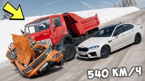 ЛЕДЯНОЙ СПУСК С ГОРЫ БЕЗ ТОРМОЗОВ НА МАКСИМАЛЬНОЙ СКОРОСТИ В BEAM NG DRIVE