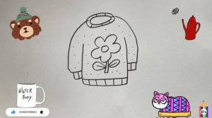 How To Draw a Cute Sweater | Bolalar uchun chizilgan sviter | рисунок свитера для