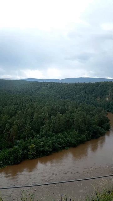 Айские притесы, вода поднялась на 1.5-2метра, вымывает землю и породу.