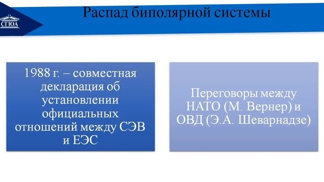 История.Лекция 7. Основные направления внешней политики СССР в к.1980-нач.1990-х гг. смотреть онлайн
