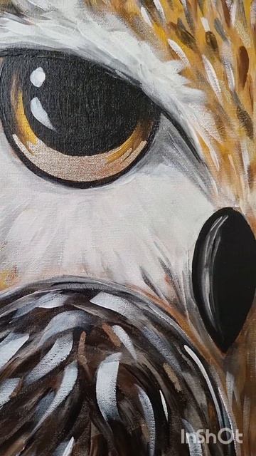 "Сова" , акрил, поталь, холст на подрамнике 30×40см смотреть онлайн