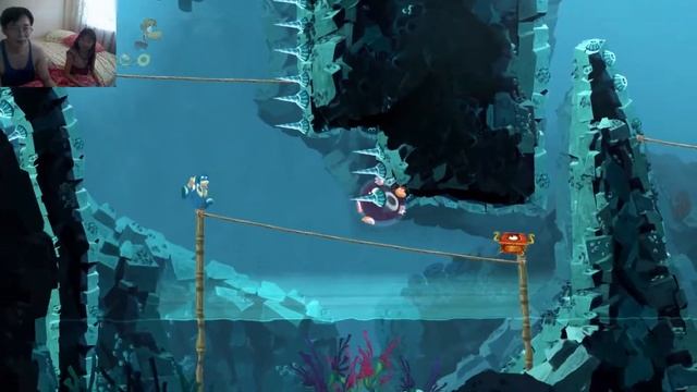 Проходим Rayman Origins с племяшкой. Эпизод 42. Состязание в нырянии и Опасные руины. смотреть онлайн