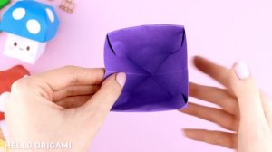 Оригами Коробочка Гриб из бумаги | Органайзер из бумаг