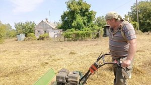 Вездекос ТС1000 работа в пыли на лежачей мокрой траве. П?