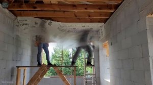 Монтаж чернового потолка. Пароизоляция. Подшивка обре