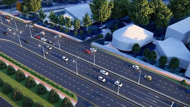 🚗 Движение транспорта на городской дороге, с высокой смотреть онлайн