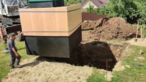 Монтаж бетонного погреба в Подмосковье за 2 часа.