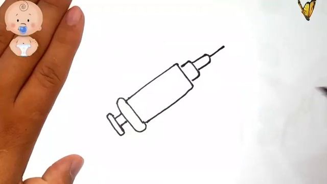 drawing a picture of a syringe for children нарисуйте шприц для детей bolalar uchun uko'l rasmin ch