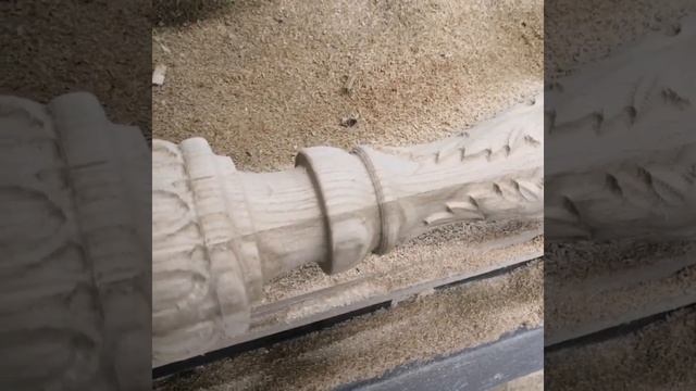 Балясина на ЧПУ станке после фрезеровки. смотреть онлайн