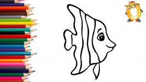 Мультик - раскраска для детей РЫБКА. Учимся как рисовать РЫБУ вместе // ОБУЧАШКА ТВ