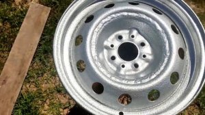 Покраска дисков молотковой краской.