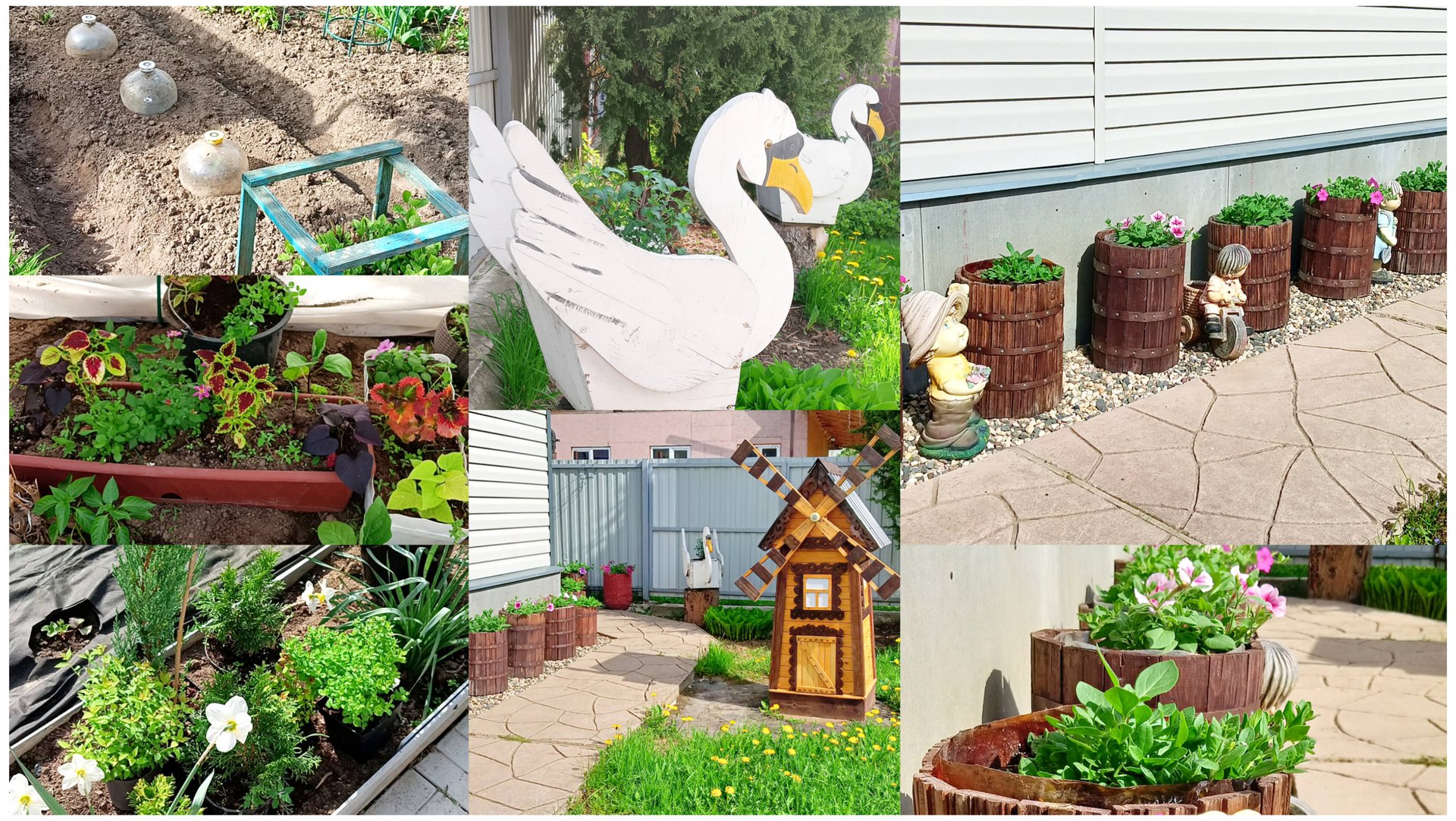 К нам пришло тепло, говорят не на долго. Кадки с петуниями.Теплица. Высадила капусту и кабачки. смотреть онлайн